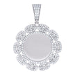 925 Sterling Silver Unisex Round 4.38ct Moissanite Memory Picture Frame Charm Pendant