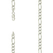 925 Sterling Silver Solid Pave Classic Figaro Silver Plated 180 7.0mm-24