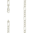925 Sterling Silver Solid Pave Classic Figaro Silver Plated 200 8.0mm-16