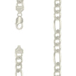 925 Sterling Silver Solid Pave Classic Figaro Silver Plated 300 11.0mm-18