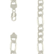 925 Sterling Silver Solid Pave Classic Figaro Silver Plated 350 13.0mm-9