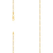 925 Sterling Silver Pave Super Flat Figaro Chain Two Tone 080 2.6mm-20