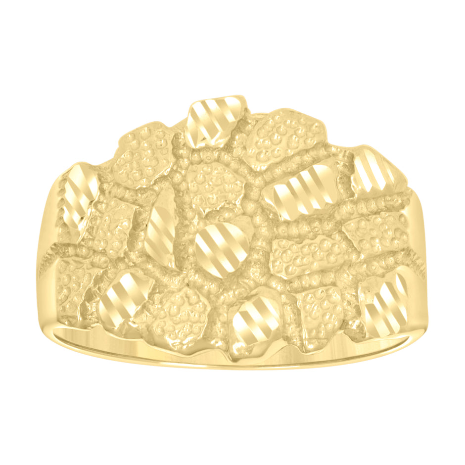 10kt Yellow Gold Mens Nugget Fashion Ring