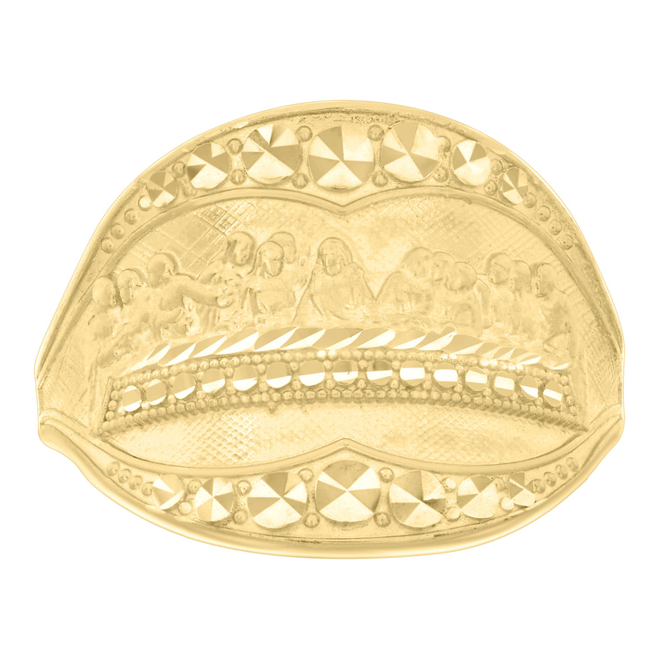 10kt Yellow Gold Womens Last Supper Religious Ring