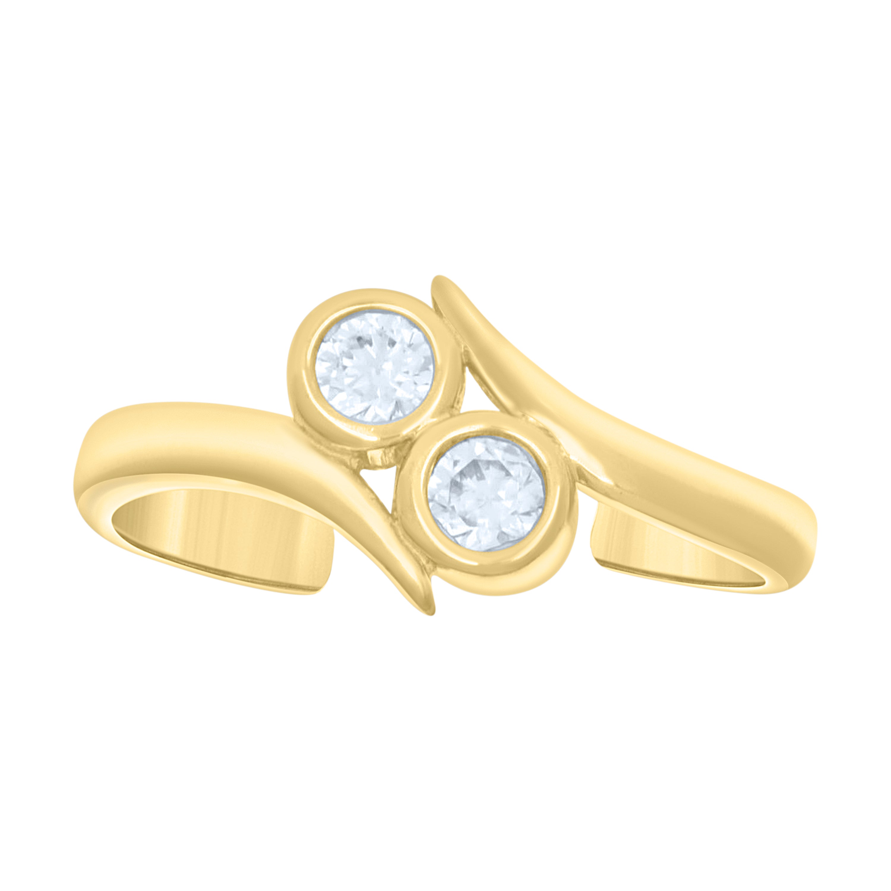 10kt Yellow Gold Womens Cubic-Zirconia Fashion Toe Ring