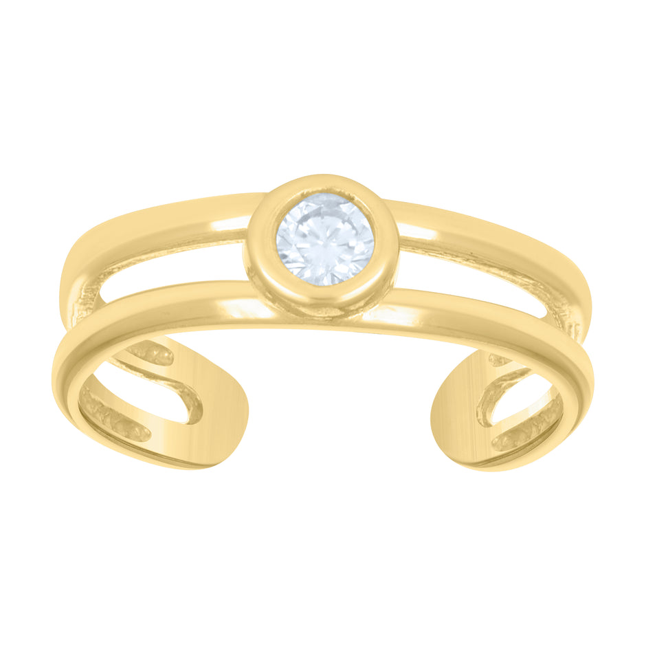 10kt Yellow Gold Womens Cubic-Zirconia Fashion Toe Ring