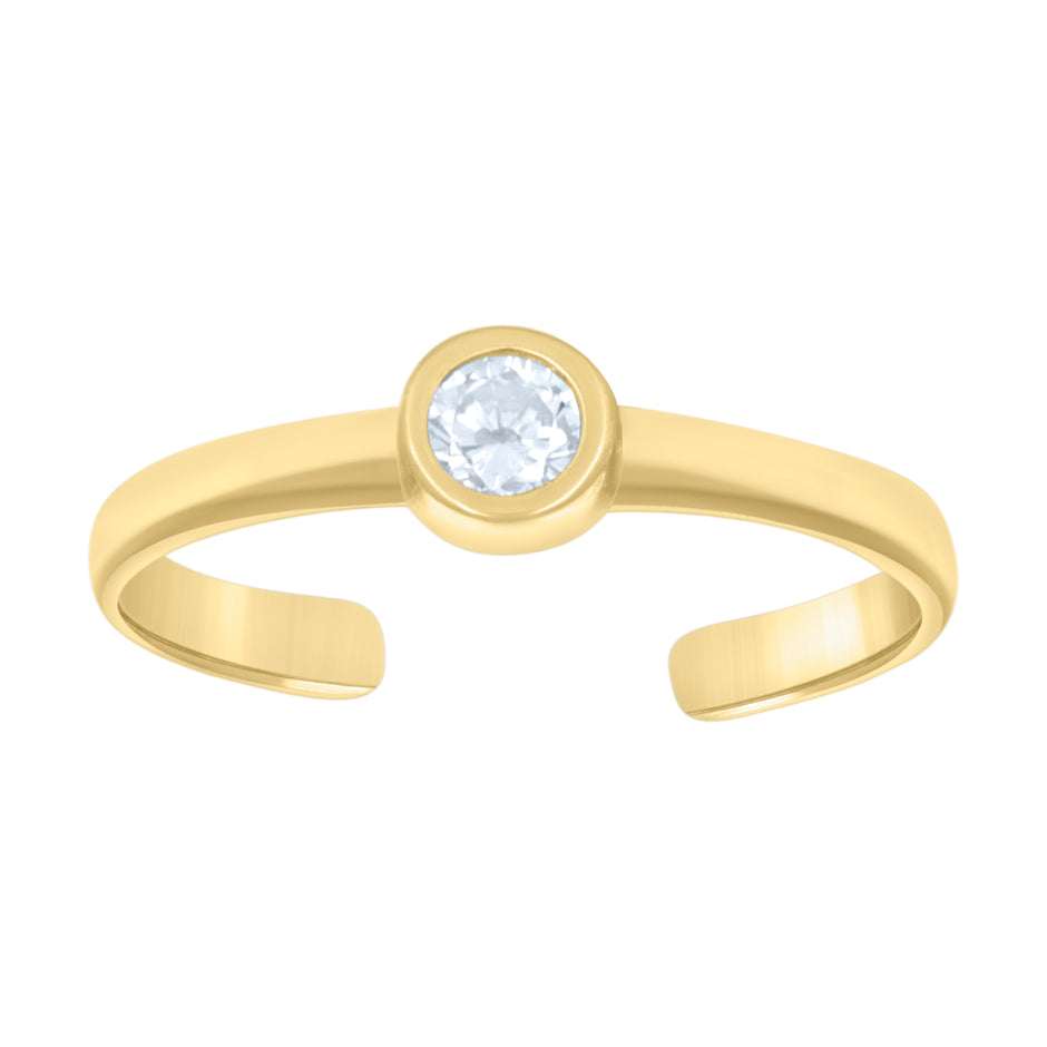 10kt Yellow Gold Womens Cubic-Zirconia Fashion Toe Ring