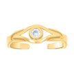 10kt Yellow Gold Womens Cubic-Zirconia Evil Eye Good Luck Toe Ring