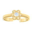 10kt Yellow Gold Womens Cubic-Zirconia Flower Toe Ring