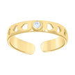 10kt Yellow Gold Womens Cubic-Zirconia Cutout Hearts Toe Ring