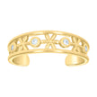10kt Yellow Gold Womens Cubic-Zirconia Floral Fashion Toe Ring