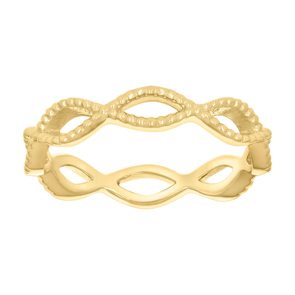 10kt Yellow Gold Womens Infinity Love Ring