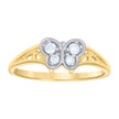 10kt Two-tone Gold Womens Cubic-Zirconia Butterfly Fashion Ring