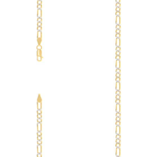 925 Silver Pave Super Flat Figaro Chain 4.0mm