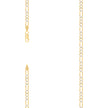 925 Sterling Silver Pave Super Flat Figaro Chain Two Tone 120 4.0mm-22