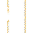 925 Sterling Silver Pave Super Flat Figaro Chain Two Tone 180 6.7mm-16