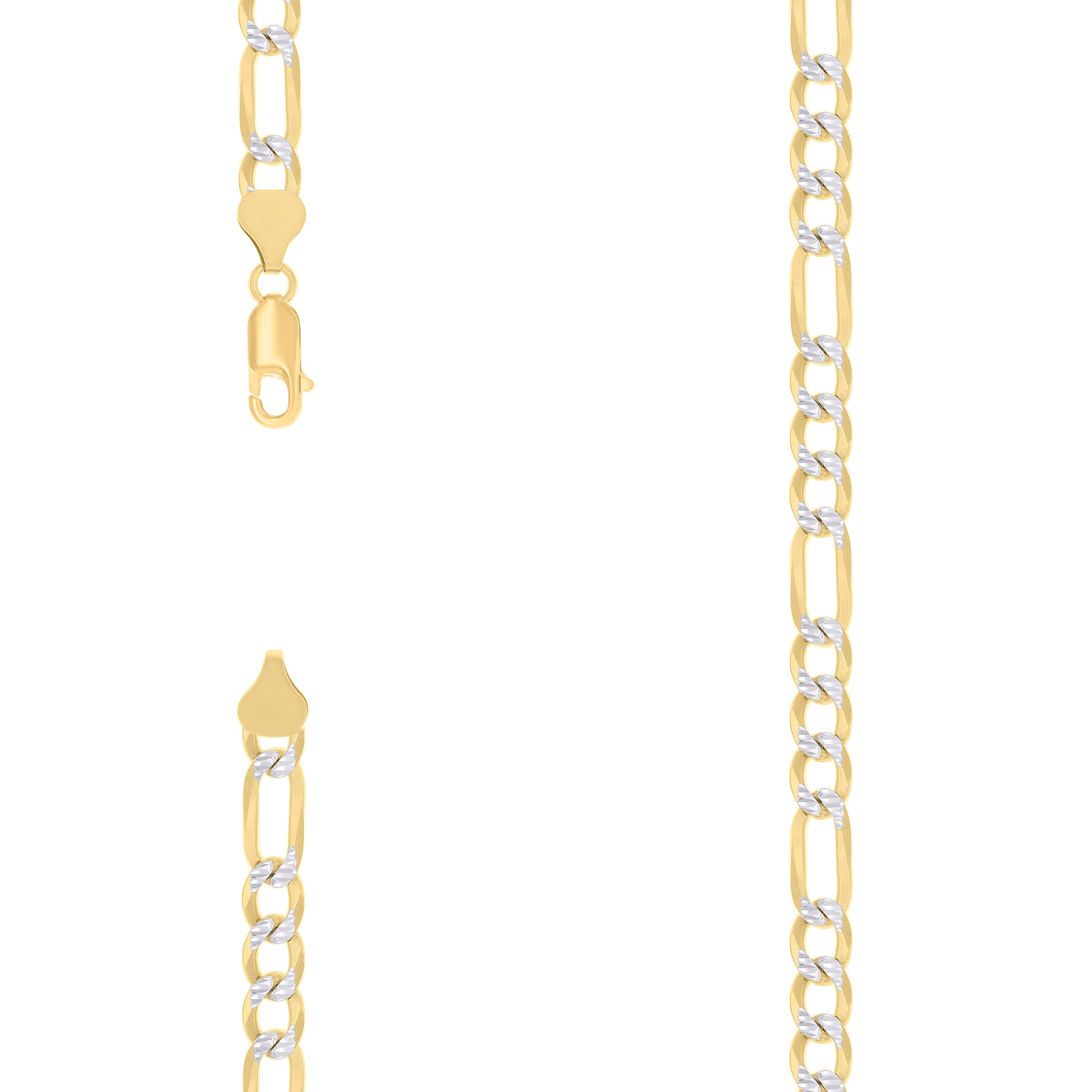925 Silver Pave Super Flat Figaro Chain 6.7mm