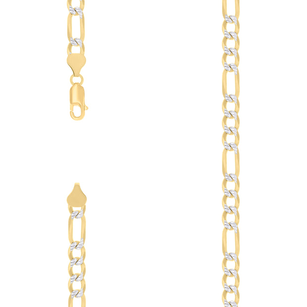925 Silver Pave Super Flat Figaro Chain 6.7mm