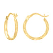 14kt Yellow Gold Womens Round Twisted Hoop Earrings