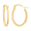 14kt Yellow Gold Womens Oval Round Tube Hoop Earrings