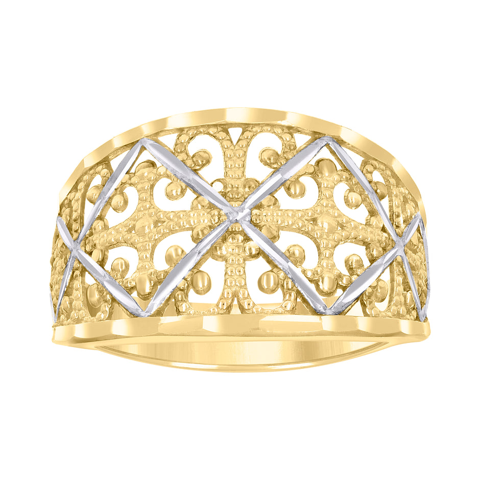 10kt Two-tone Gold Womens Fashion Ring