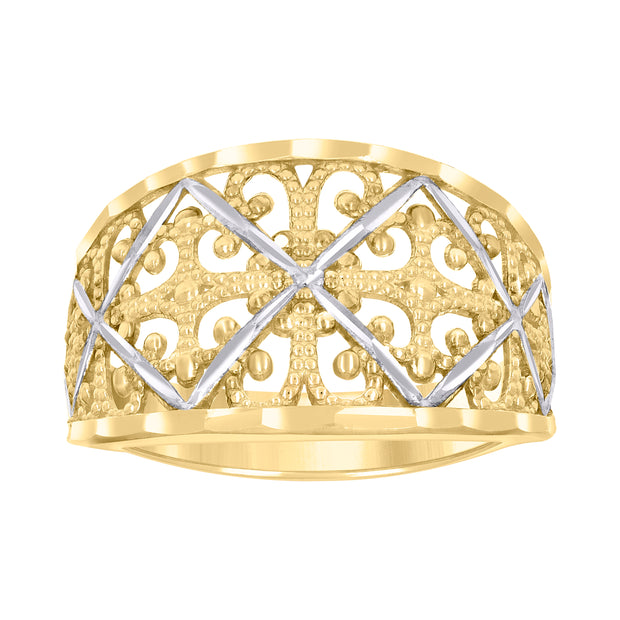 10kt Two-tone Gold Womens Fashion Ring
