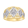 10kt Two-tone Gold Womens Floral Fashion Ring