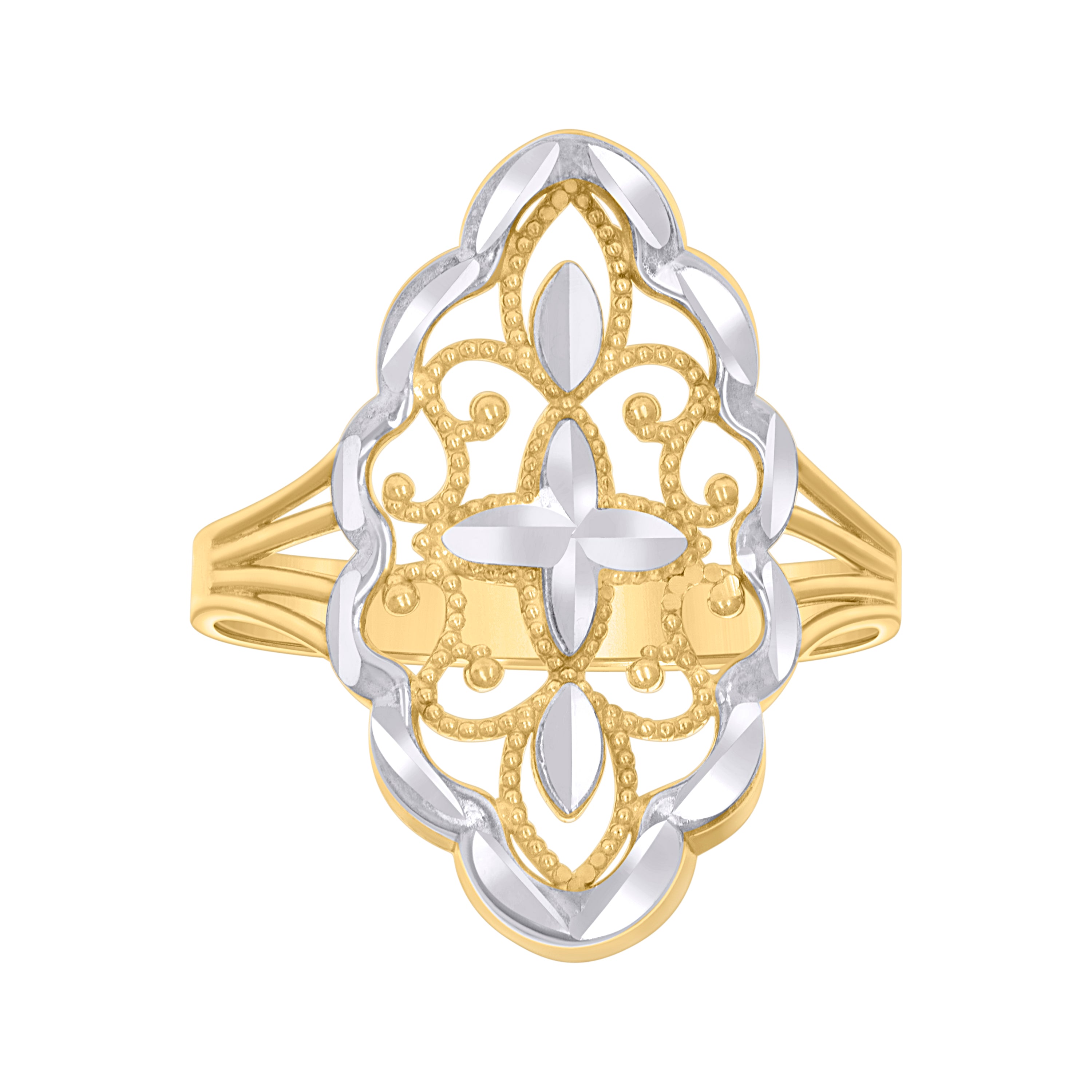 10kt Two-tone Gold Womens Fashion Ring