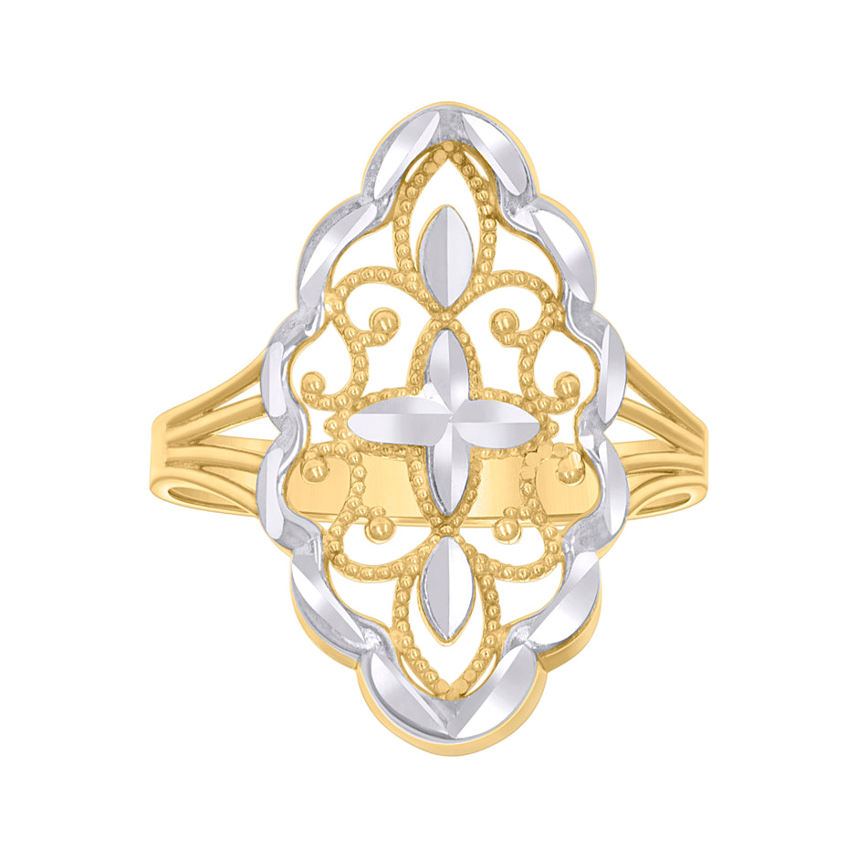 10kt Two-tone Gold Womens Fashion Ring