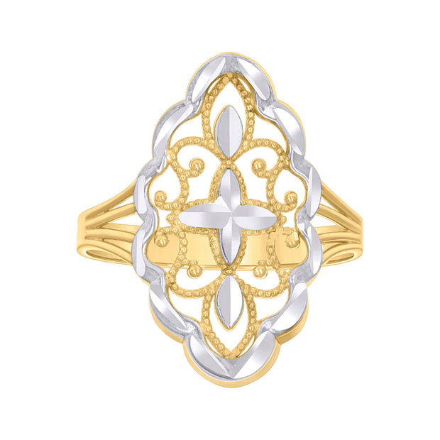 10kt Two-tone Gold Womens Fashion Ring