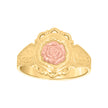 10kt Two-tone Gold Womens Flower Fashion Ring
