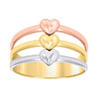 10kt Tri-Color Gold Womens Semanario Hearts Ring