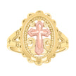 10kt Two-tone Gold Womens Cross Religious Ring