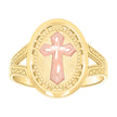 10kt Two-tone Gold Womens Cross Religious Ring