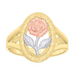 10kt Tri-Color Gold Womens Flower Fashion Ring