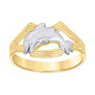 10kt Two-tone Gold Womens Dolphins Fashion Ring