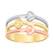10kt Tri-Color Gold Womens Semanario Hearts Ring