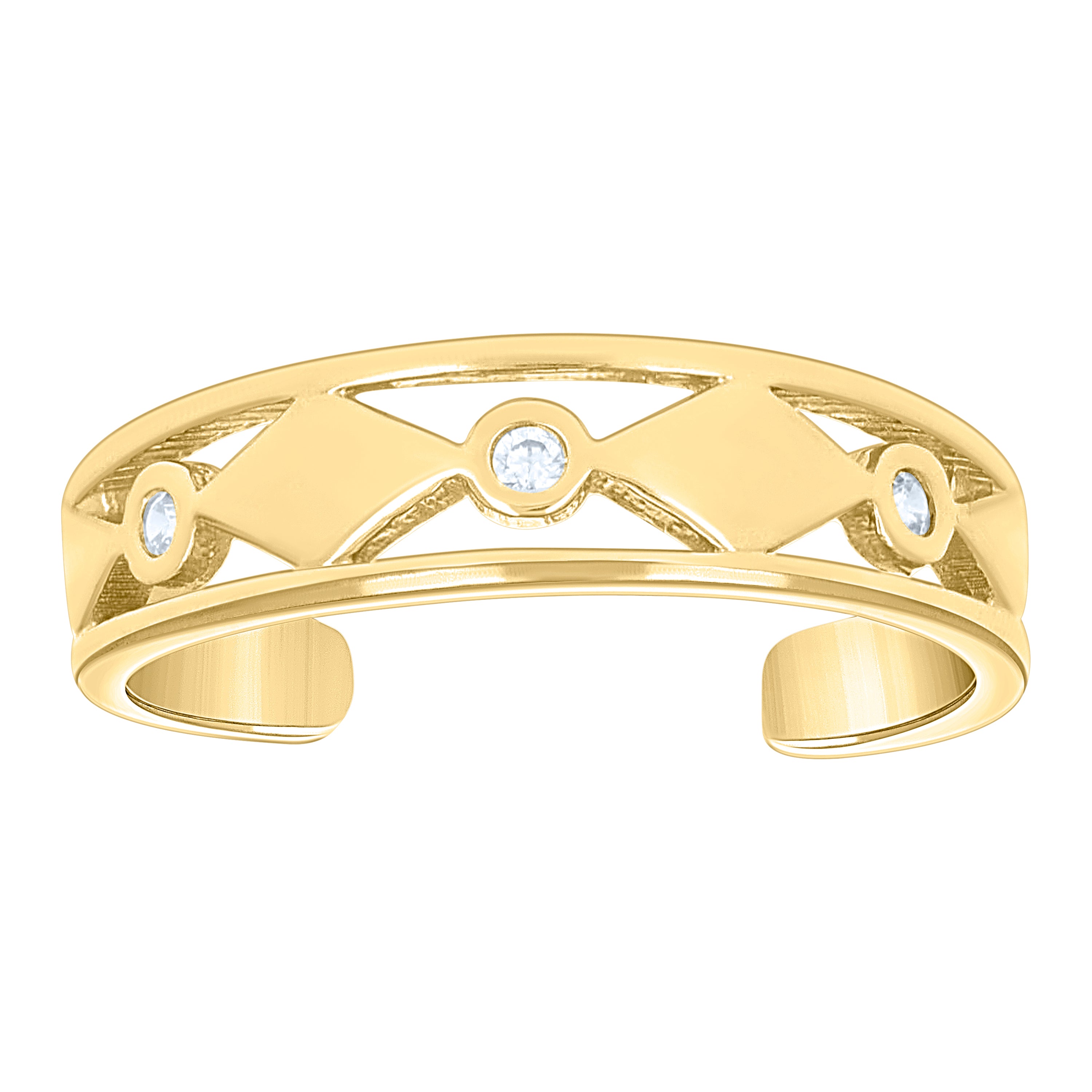 10kt Yellow Gold Womens Cubic-Zirconia Fashion Toe Ring