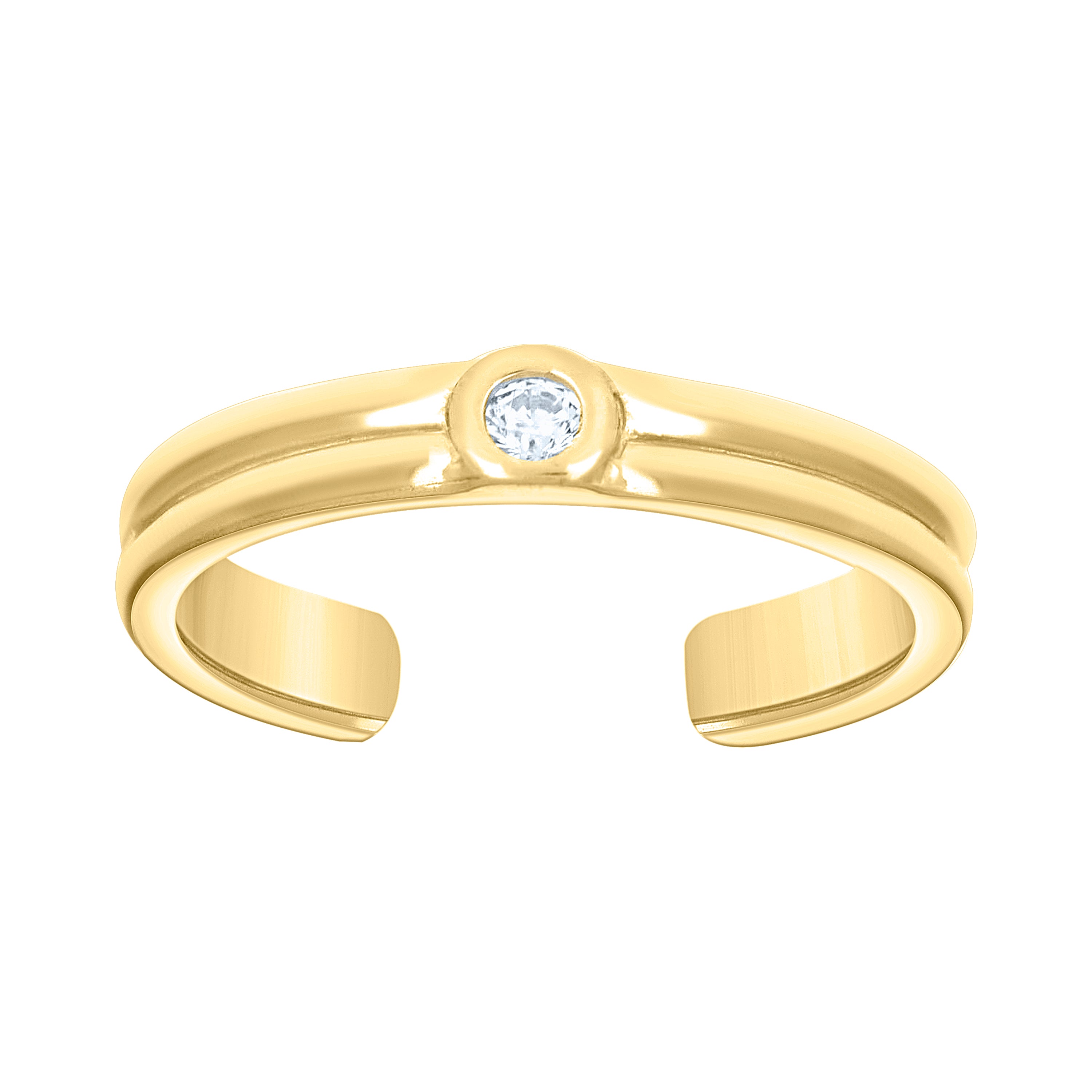 10kt Yellow Gold Womens Cubic-Zirconia Fashion Toe Ring