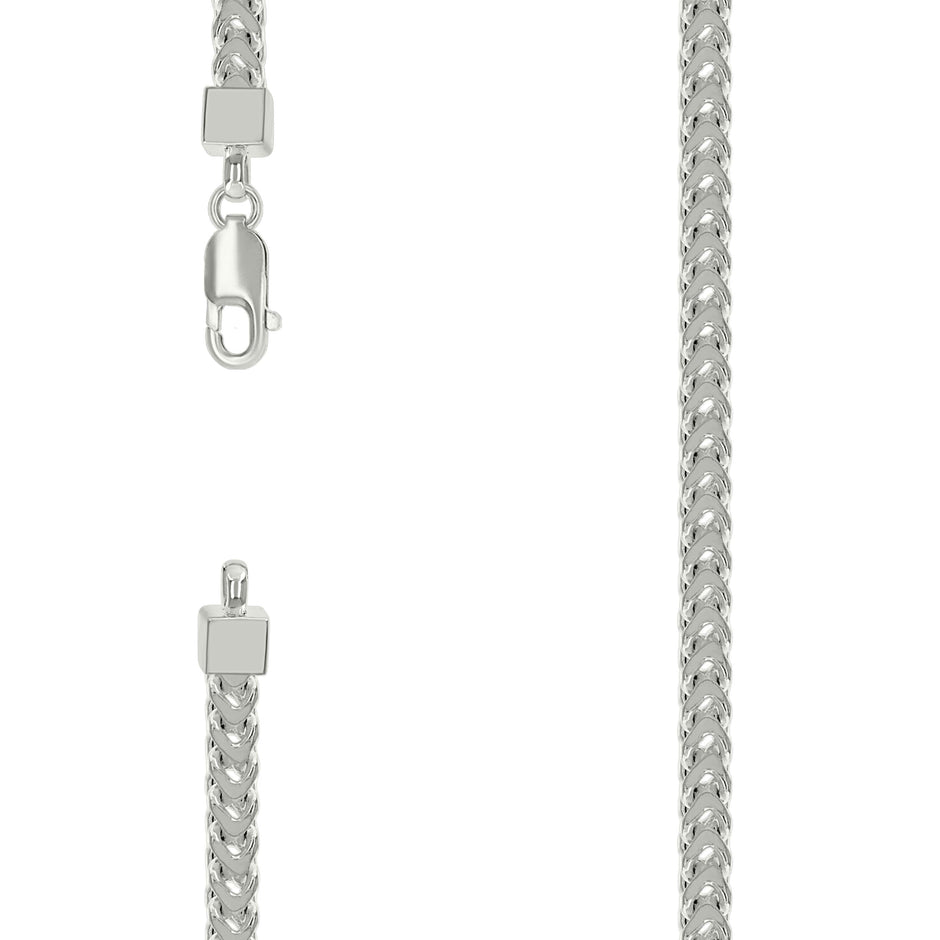 925 Sterling Silver Hollow Franco Chain Silver 120 4.2mm-16 - SLV-137941