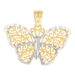 10kt Two-tone Gold Womens Butterfly Fashion Charm Pendant