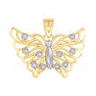 10kt Two-tone Gold Womens Butterfly Fashion Charm Pendant