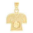 10kt Yellow Gold Mens Soccer Shirt Sports Charm Pendant