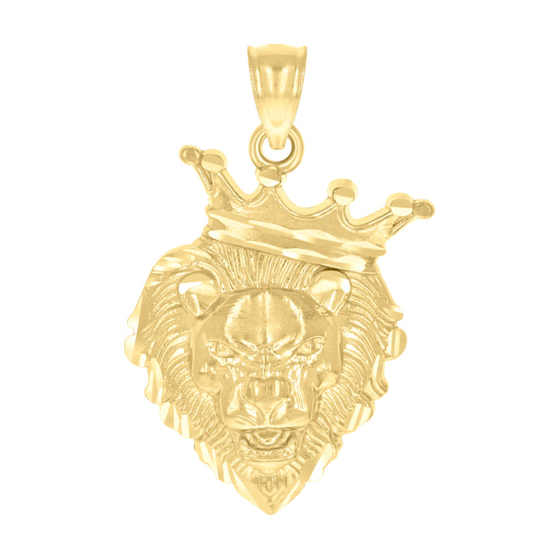 14kt Yellow Gold Mens Leo/Lion Animal Zodiac Sign/Wildlife Pendant