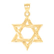 14kt Yellow Gold Unisex Star Of David Symbol Religious Pendant