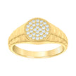 14kt Yellow Gold Mens Cubic-Zirconia Round Head Fashion Ring