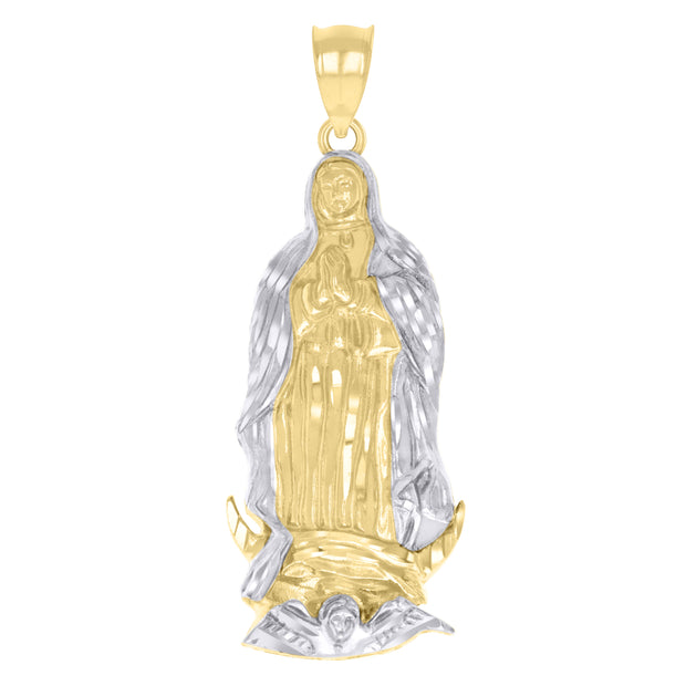 14kt Two-tone Gold Unisex Virgin Mary/Guadalupe Religious Charm Pendant 