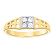 14kt Two-tone Gold Baby Cubic-Zirconia Square Head Ring