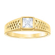 14kt Yellow Gold Baby Princess-cut Cubic-Zirconia Square Head Ring