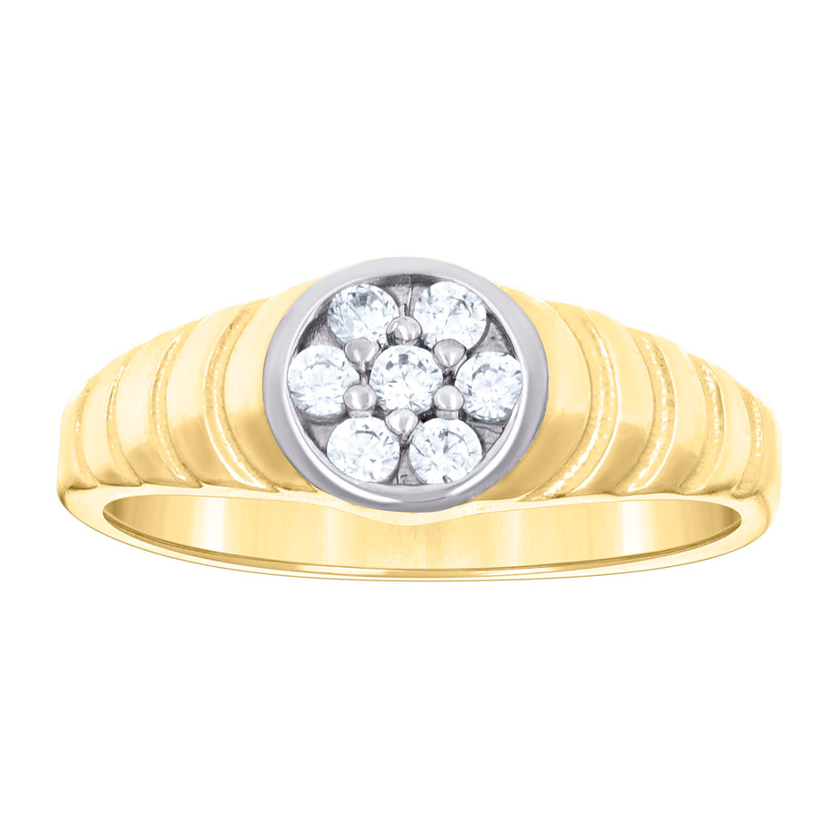 14kt Two-tone Gold Baby Cubic-Zirconia Fashion Ring